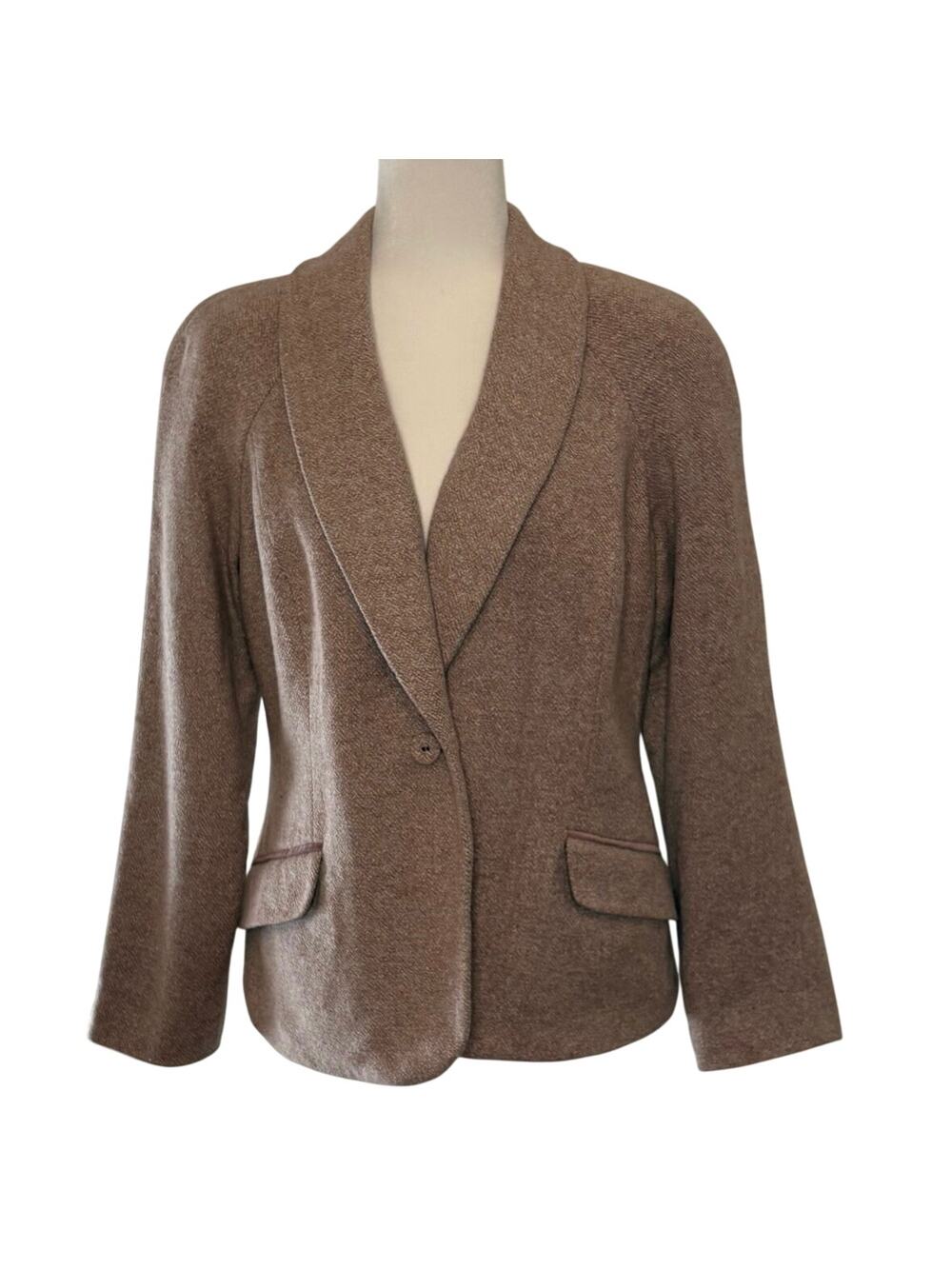Vintage Due Per Due Pink Wool Silk Tweed Blazer Women’s 14